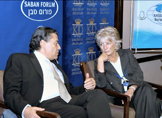 Mega-donor Haim Saban and Jane Harman
