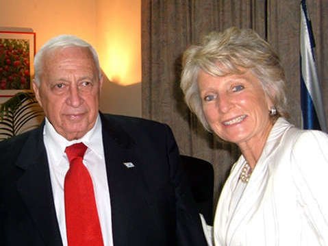 Jane Harmon with former Israeli PM Ariel Sharon
